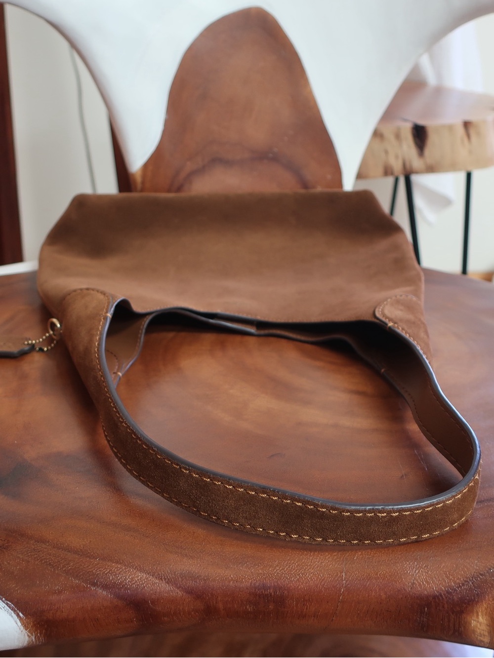 Coach Brooklyn 28 in Warm Brown Suede - Picture 4 of 14